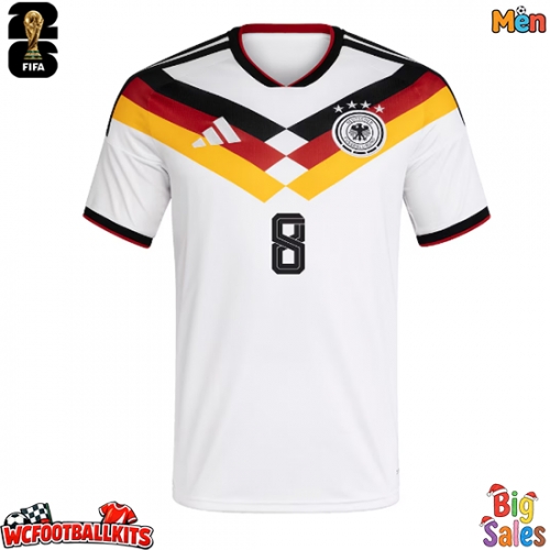 Germany Leon Goretzka #8 Replica Home Stadium Shirt World Cup 2026 Short Sleeve